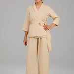 Wrap Style Modest Co-Ord Set PR 011 Beige