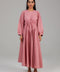 Dusty Pink Pintuck Detail Modest Dress