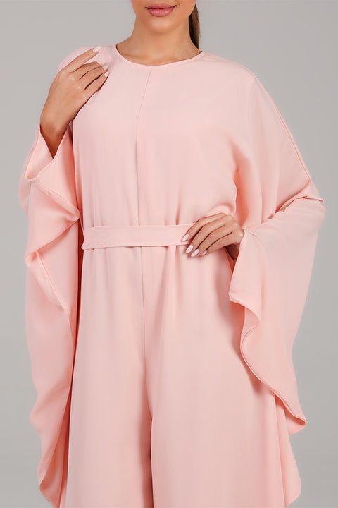 Pink Blush Draped Jumpsuit 