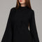 Black Midnight High-Neck Structured Midi Dress