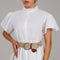 White Tiered Modest Dress