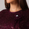 Burgundy Lace Midi Dress with Floral Detail 