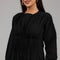 Black Pintuck Detail Modest Dress