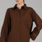 Dark Brown Relaxed Shirt & Wide-Leg Pants Set