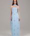 Sky Blue Strapless Bow Detail Maxi Dress