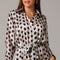 Black & Gold Geometric Print Shirt Dress 