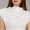 White Draped Wrap Detail Top