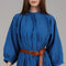 Navy Blue Belted Maxi Dress