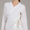 White Wrap Detail Modest Dress