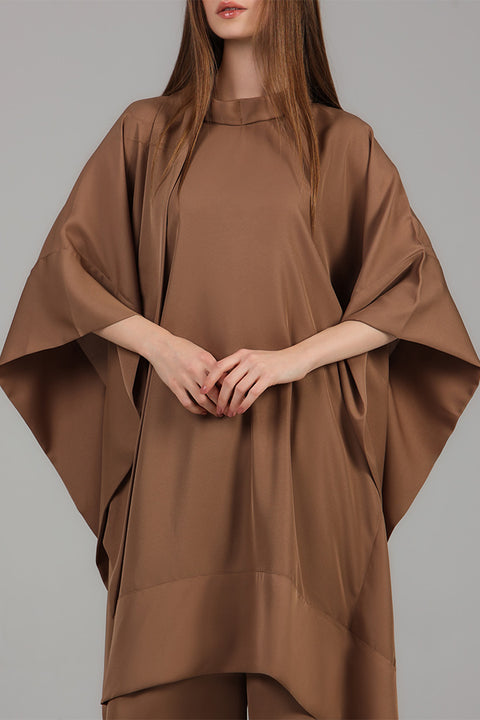 Beige Draped Co-Ord Set