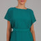 Emerald Green Belted Modest Midi Dress