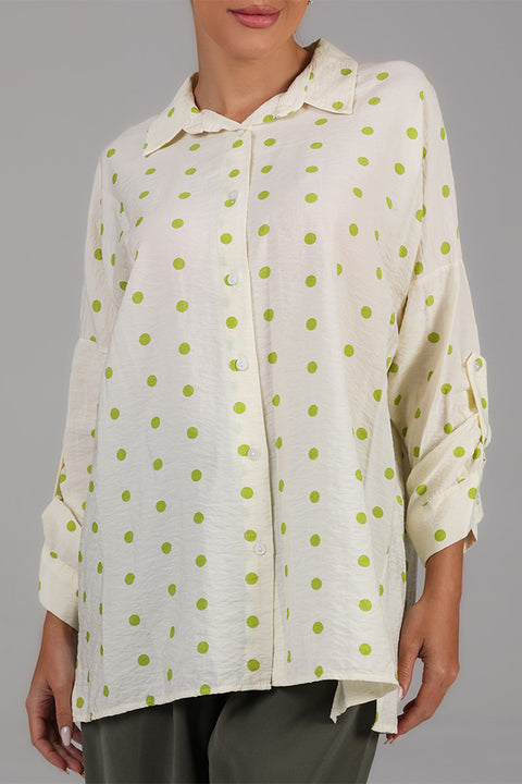 Green Polka Dot Relaxed Shirt