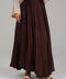 Brown Satin Flow Skirt 