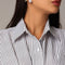 White Striped Shirt Midi Dress for Women