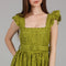 Limerick Eyelet Midi Dress with Belt