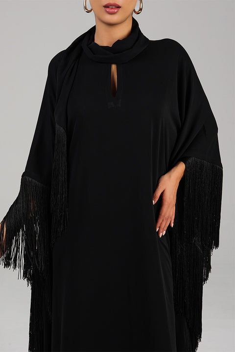 Black Fringe Kaftan