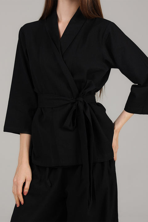 Black Wrap Style Modest Co-Ord Set