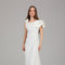 White One-Shoulder Ruffle Detail Maxi Dress