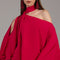 Magenta Draped One-Shoulder Kaftan Gown