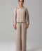 Beige Sandstone Pinstripe Tailored Co-Ord Set