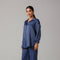 Navy Blue Steel Satin Co-ord Set