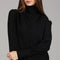 Black High-Neck Draped Top