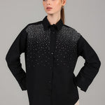 Embellished Shirt Top BKMF 029 Black
