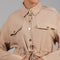 Beige Utility Shirt with Waist Tie