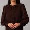 Brown Ruffle Detail Maxi Dress