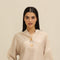 Cream Relaxed Fit Embellished Detail Top