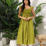 Eyelet Midi Dress with Belt BKMF 042 Limerick