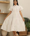 White Tiered Modest Dress