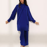 Cobalt Draped Co-Ord Set JS 017 Blue
