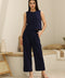 Navy Blue Sleeveless Co-Ord Set