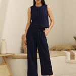 Sleeveless Co-Ord Set PR 001 Navy Blue